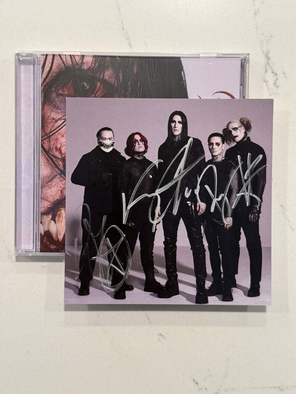 Motionless In White Signed Art Card Decades Light Cover Varient Autographed #5